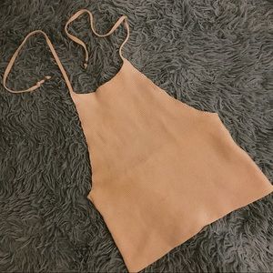 NEW cream knit halter crop top